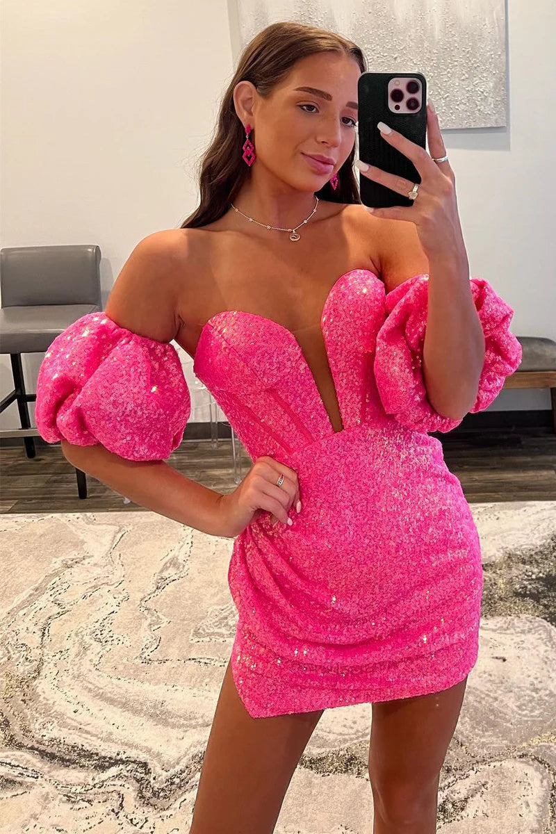 Bodycon Sweetheart Sequins Homecoming Dress